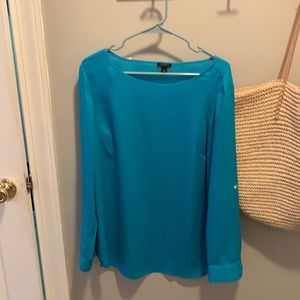 Ann Taylor Blouse Large Turquoise